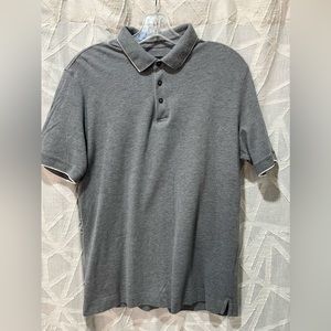 Z Zegna Grey Stretch Cotton Polo Shirt with Logo